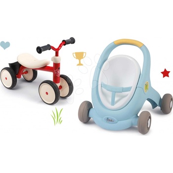 SMOBY 210207 Croc Baby Walker MiniKiss 3in1 Chodítko a kočárek pro panenku s brzdou