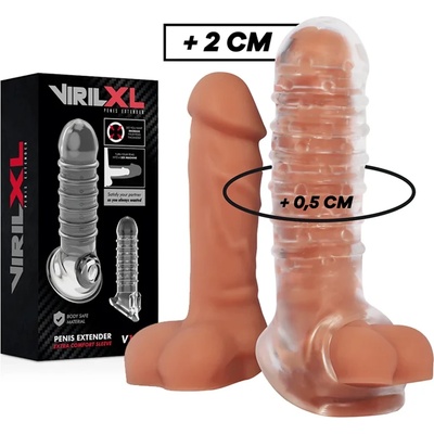 Пенис удължител с отвор за тестиси, 15, 5см. - Penis Extender V15 Clear (D-227275)