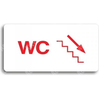 ACCEPT Piktogram WC VPRAVO DOLŮ - bílá tabulka - barevný tisk bez rámečku