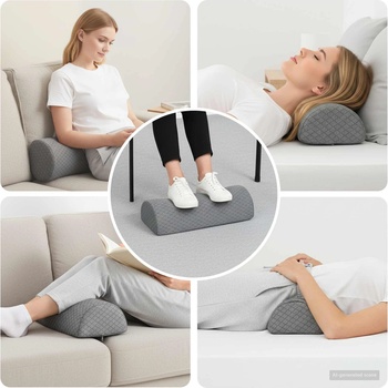 vidaXL Постелка за крака Геометричен Сив (42020197)