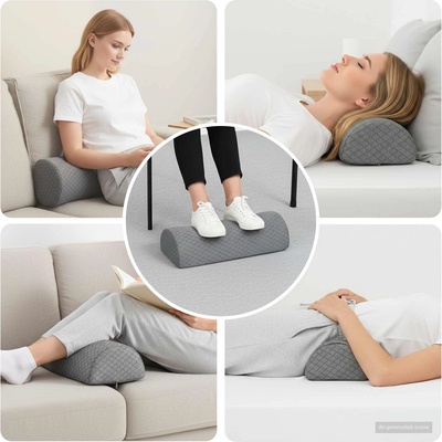 vidaXL Възглавничка за крака Сив 52 x 20 x 11 см Мемори пяна (42020197)