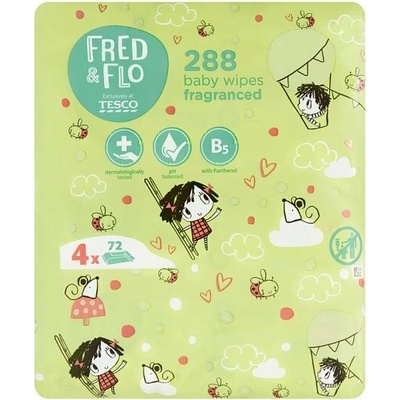 Fred & Flo Detské vlhčené obrúsky parfumované 4 x 72 ks