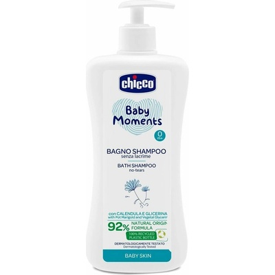 Chicco detský šampón na telo a vlasy s dávkovačom Baby Moments 750 ml