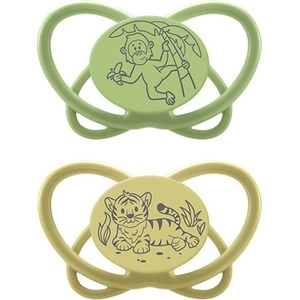 NIP Бебешка залъгалка NIP Green - My Butterfly, 0-6 м, 2 броя, зелена/жълта (4000821425224) - baby