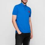 Hugo Блуза с яка Hugo Mens HUGO Deruso Short Sleeve Polo Shirt with Logo Detail and Ribbed Collar - Premium Cotton - Blue 431