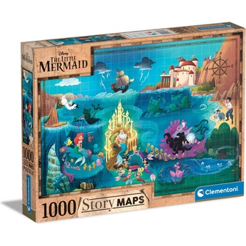 Clementoni 1000ч. Пъзел Disney Story Maps The Little Mermaid