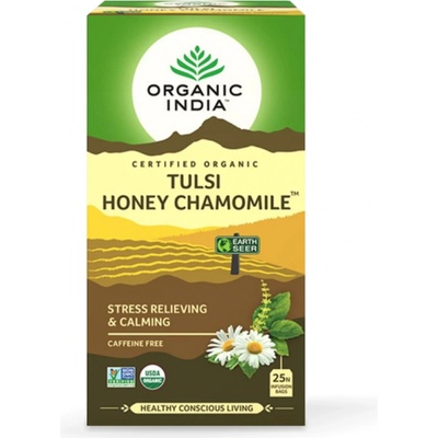 organic india Tulsi med a harmanček Bio 25 sáčkov