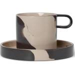 ferm LIVING Чаша за чай с чинийка INLAY 200 ml, пясък, керамика с глазура, твърд LIVING (FERM1104263870)