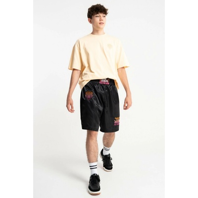 Reporter Young chlapecké černé krátké šortky BOKSERKY s výšivkou hlavy tygra a nápisem „Celsius“ černá