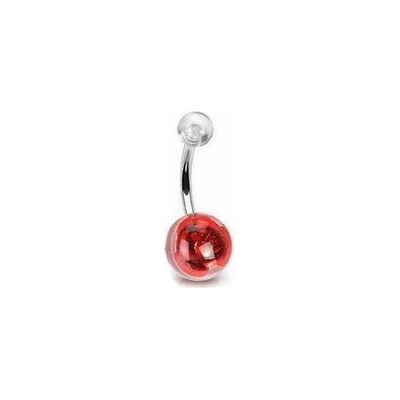 Šperky4U piercing do pupíku banánek s růží BA01045-R