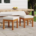 vidaXL Градински табуретки с възглавници 2 бр 40x40x42 см акация масив (319719)