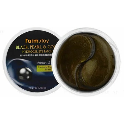 Farm Stay Black Pearl Gold Hydrogel Eye Patch, хидрогелни пачове за под очи с перли и злато (8809460461107)