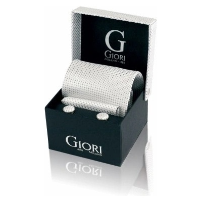 Giori Milano RS0802 kravata sada bílá