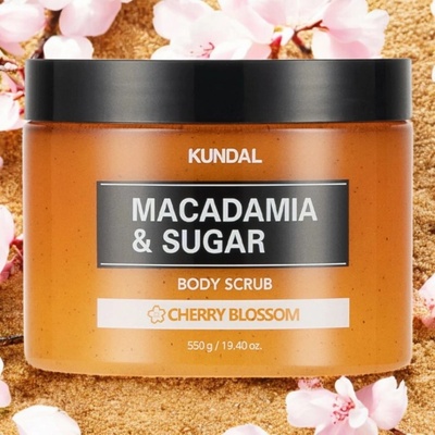 KUNDAL Macadamia & Sugar Body Scrub Cherry Blossom 550 ml – Zboží Dáma