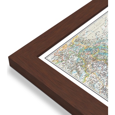 National Geographic Indie - nástěnná mapa Classic 60 x 76 cm Varianta: mapa v dřevěném rámu, Provedení: Pegi višeň