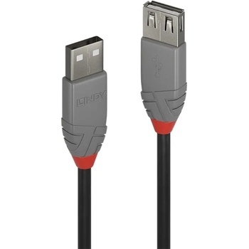 Lindy Кабел Lindy Anthra Line, USB A(м) към USB A(ж) 1.0 m, черен (LNY-36702)