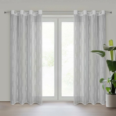 EUROFIRANY ZÁVES NA KRÚŽKOCH ALENI 140X250 CM STRIEBORNÁ
