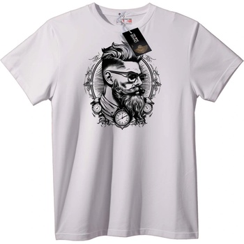 NOONEBRAND Тениска Вечен господин с часовници - S, White