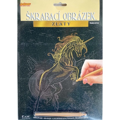 SMT Creatoys Škrabací obrázek zlatý Jednorožec na zadních