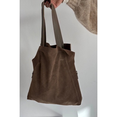 Boto semišová shopper taška hnedá