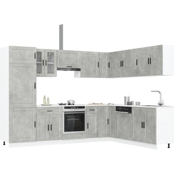 vidaXL Комплект кухненски шкафове от 14 части Porto, инженерно дърво (3314995)