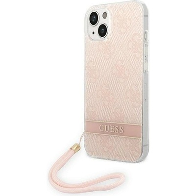 GUESS Кейс Guess GUOHCP14MH4STP за iPhone 14 Plus 6.7", розов / розов, твърд, 4G Print Strap (3666339093884)