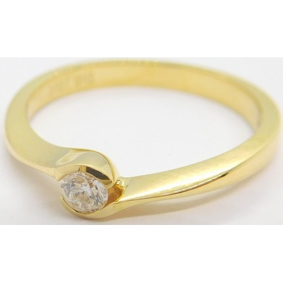 Klenoty Budín diamantový zásnubní zlatý prsten HKD17