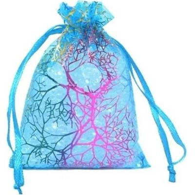 Unique Dárkový sáček organza tyrkysový 9x12cm