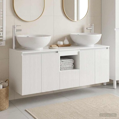 vidaXL Комплект шкафове за баня 3 бр. Бял гланц 49, 5 x 44, 5 x 65 см (3405701)