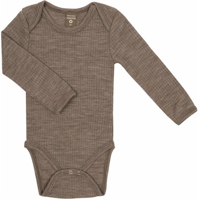 Merino body dětské dlouhý rukáv hnědé nature melange Smallstuff – Zbozi.Blesk.cz