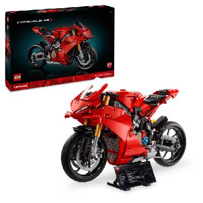 Technic Ducati Panigale V4 S Motorcycle, Buildable Motorcycle Model, Building Sets for Adults, Men and Women, Ages 18+, Gift Idea for Fans of Ducati and Motorcycles 42202