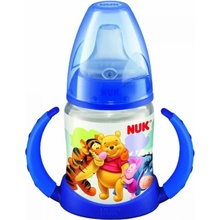 Nuk dojčenská fľaša na učenie Medvedík Pú s kontrolou teploty 150 ml modrá
