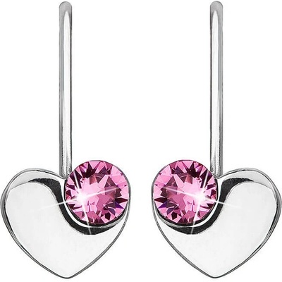 Pavona Stříbrné srdíčkové náušnice s krystaly Swarovski 31299.3 Rose