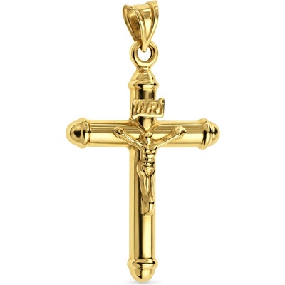 Argento Zlatý prívesok krížik s Ježišom 8A160