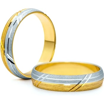 Image 1 of SAVICKI Сватбени халки: двуцветно злато, полукръгъл профил. 5 мм