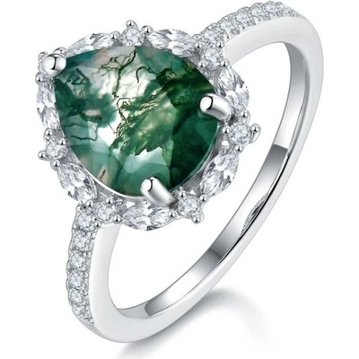 Grace Silver Jewellery stříbrný prsten MECHOVÝ ACHÁT stříbro P RG017873 Stříbrná