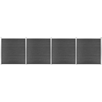 OMAXI Set plotových dílců WPC 699 x 186 cm černý 366790