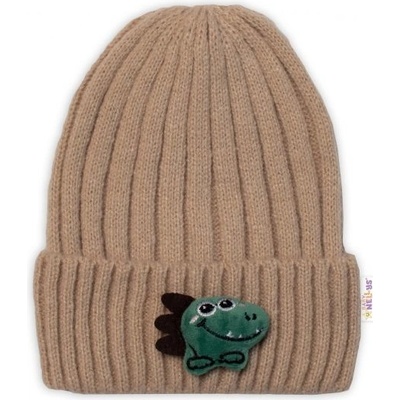 Detská zimná čiapka Dino Baby Nellys cappuccino