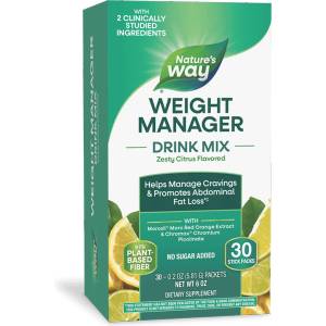 Nature's Way Формула за контрол на апетита, теглото и коремните мазнини - Weight Manager - 30 сашета, с вкус на цитрусови плодове (14988)