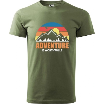 Dobrý Triko pánské tričko Adventure is worthwhile Khaki