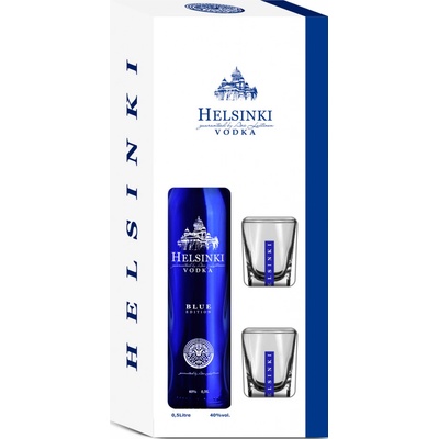 Helsinki Vodka Blue Metallic Edition 40% 0,5 l (dárkové balení 2 sklenice)