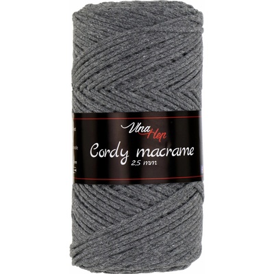 Vlna-Hep Příze Cordy Macrame 8235 tmavě šedá