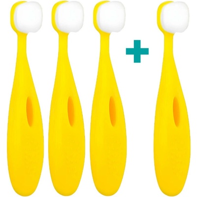 Nanosmile Ultrajemný dětský kartáček Kids Yellow 4 ks