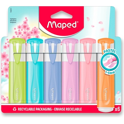 Maped Fluo Peps Pastel sada 6 ks 42511
