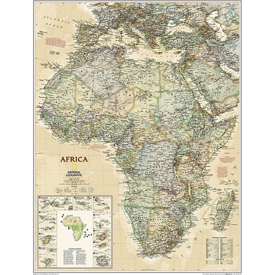 National Geographic Afrika - nástěnná mapa Executive 60 x 80 cm Varianta: bez rámu v tubusu, Provedení: laminovaná mapa v lištách