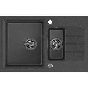 Quadron Вградена мивка Quadron Pop Peter 156 от черен композит - черна точка 78x50 см (HCQP57850CZK) Мивка за вграждане