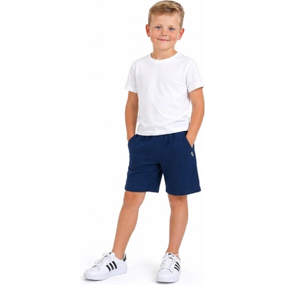 Kocour Mourek Dětské šortky lněné tmavě modré