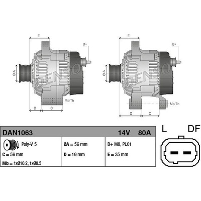 Alternátor DENSO (DE DAN1063)