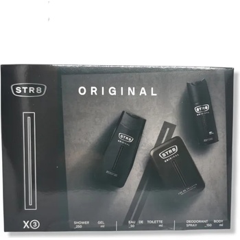 Sarantis STR8 подаръчен комплект за мъже, Original, Тоалетна вода 50мл, Душ гел 250мл, Дезодорант 150мл