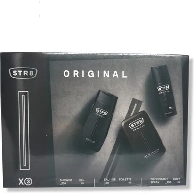 Sarantis STR8 подаръчен комплект за мъже, Original, Тоалетна вода 50мл, Душ гел 250мл, Дезодорант 150мл